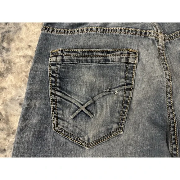 BKE Carter‎ Straight Size 30S Mens Distressed Denim Blue Jeans 31" Inseam Buckle - Picture 7 of 16